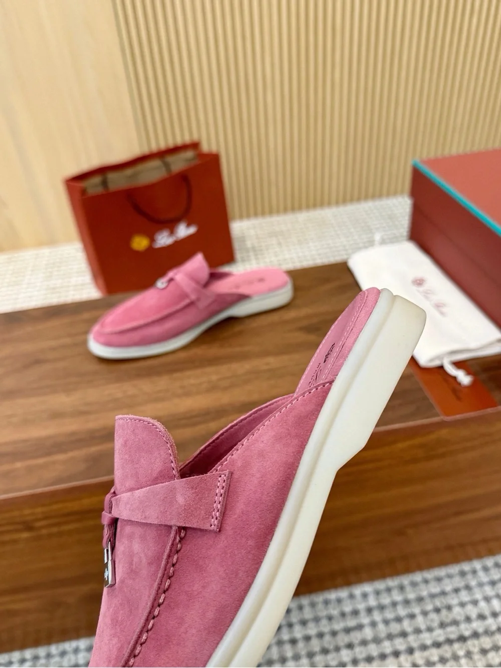 Pink Suede Women’s Slip-On Loafers